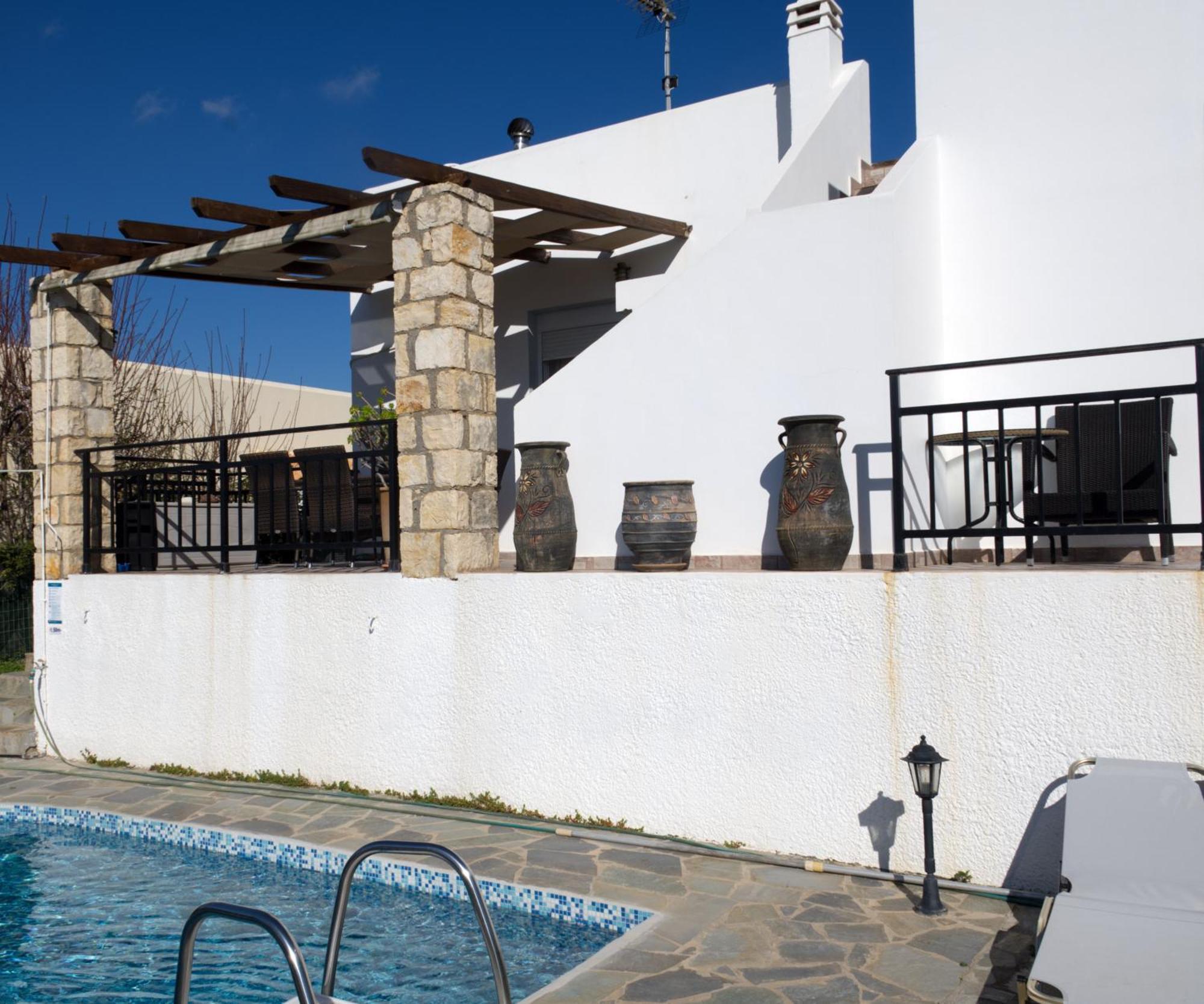 Gemuetliche Villa Mailin Priv. Pool Schoene Aussicht Skouloúfia 外观 照片